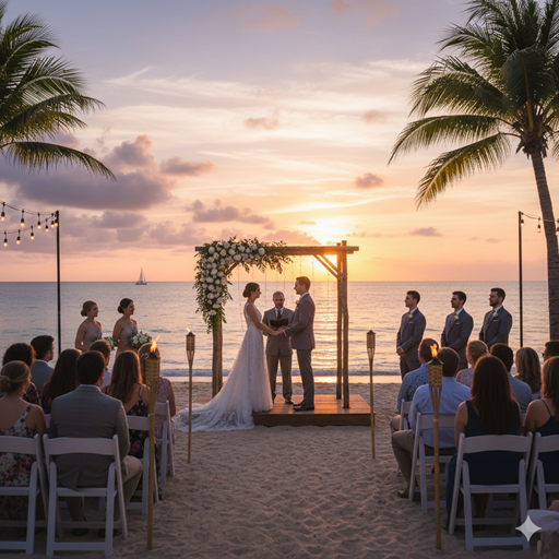 Mariage au coucher du soleil